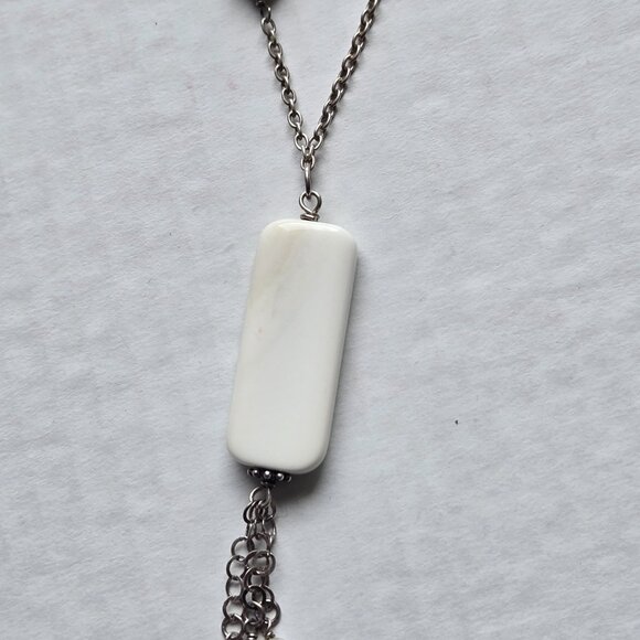 Sterling Silver & Pearl Gemstone Pendant Necklace - Picture 5 of 6